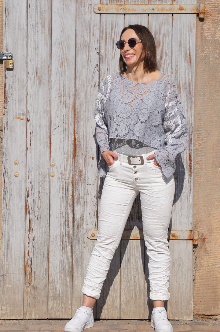 Jewelly Jeans in off white