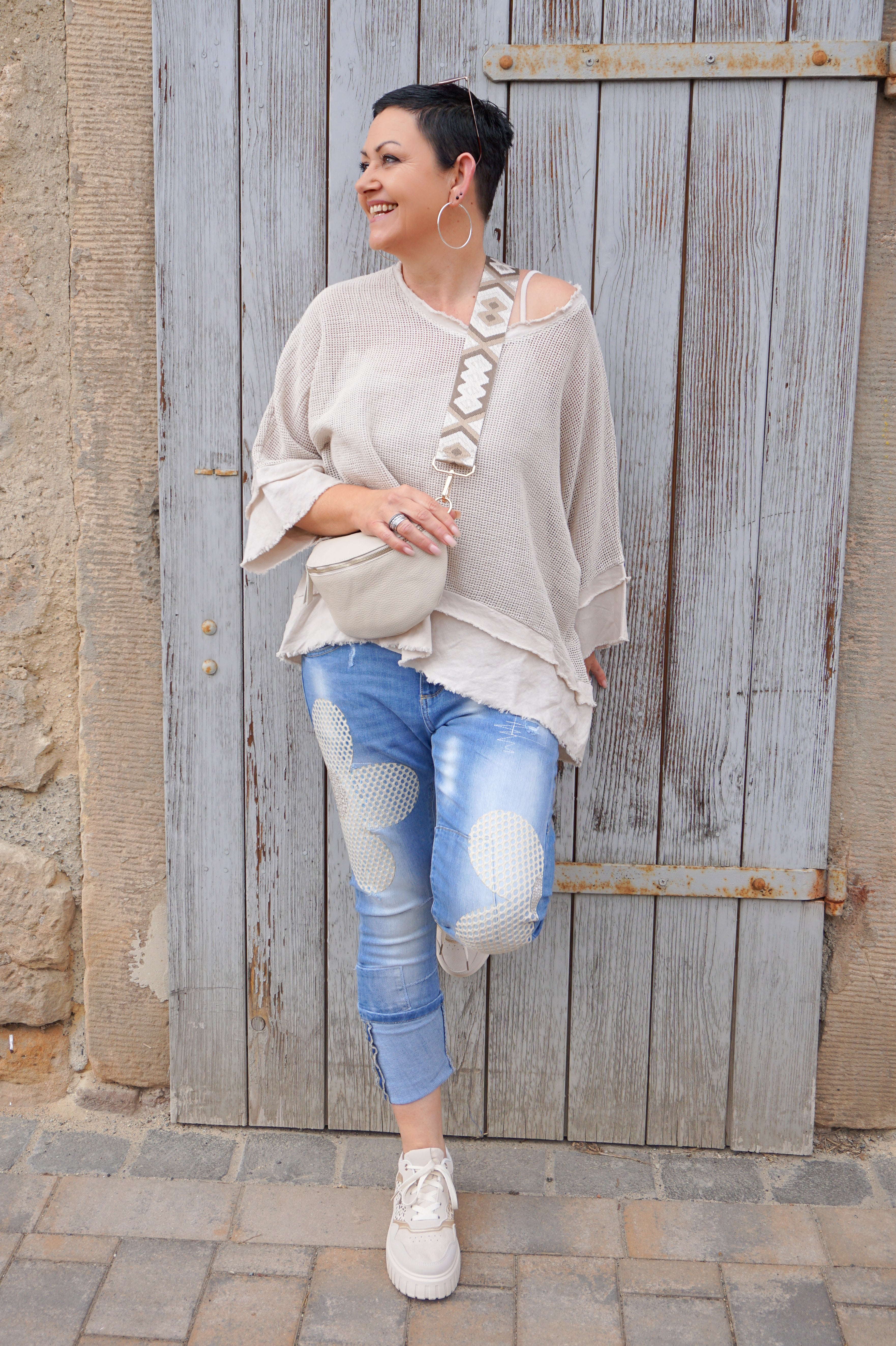 Sexy Woman Jeans "golden Flower"