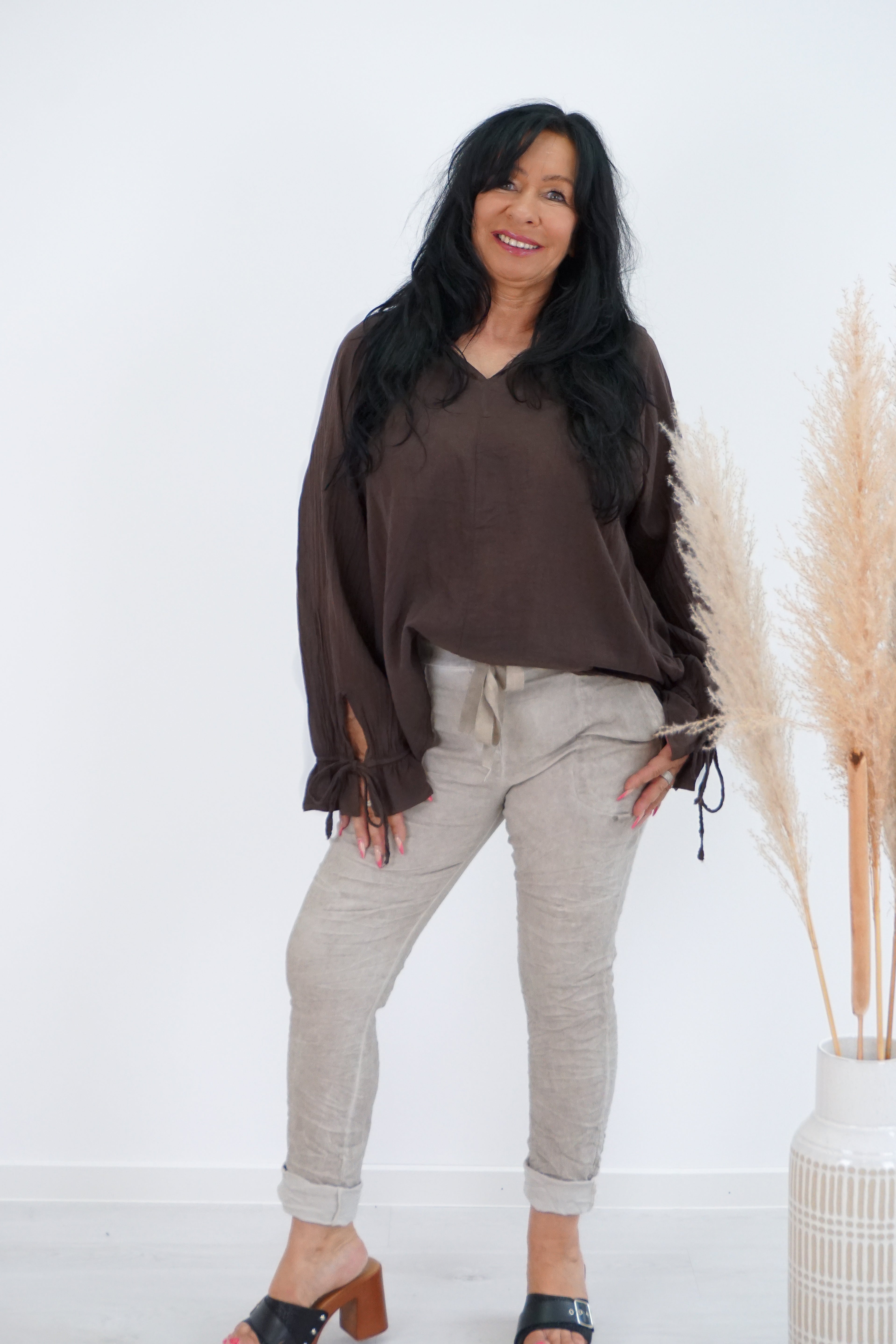 Leichte Bluse, schokobraun