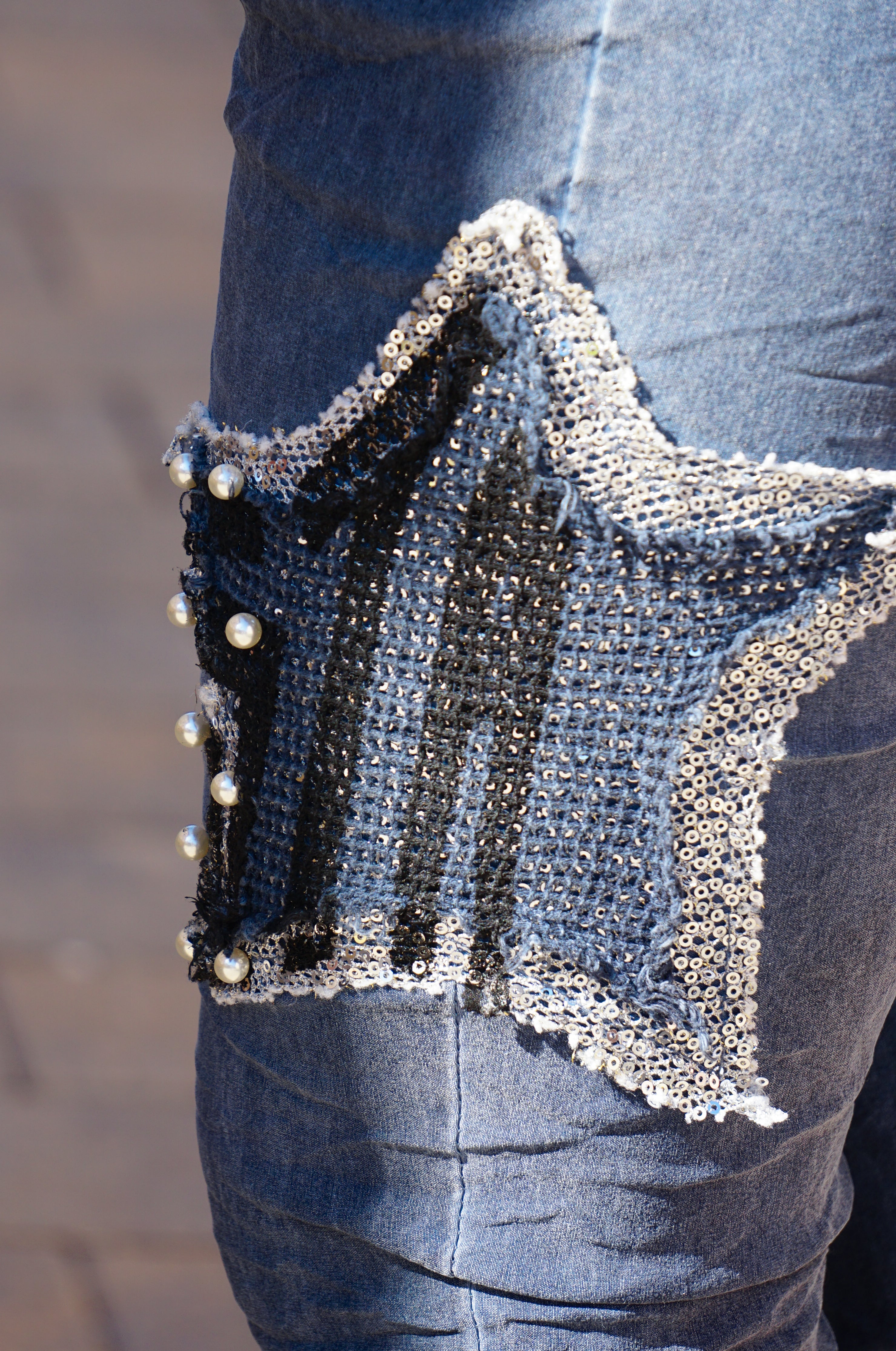 Jogpant „Glam Star“, jeansblau