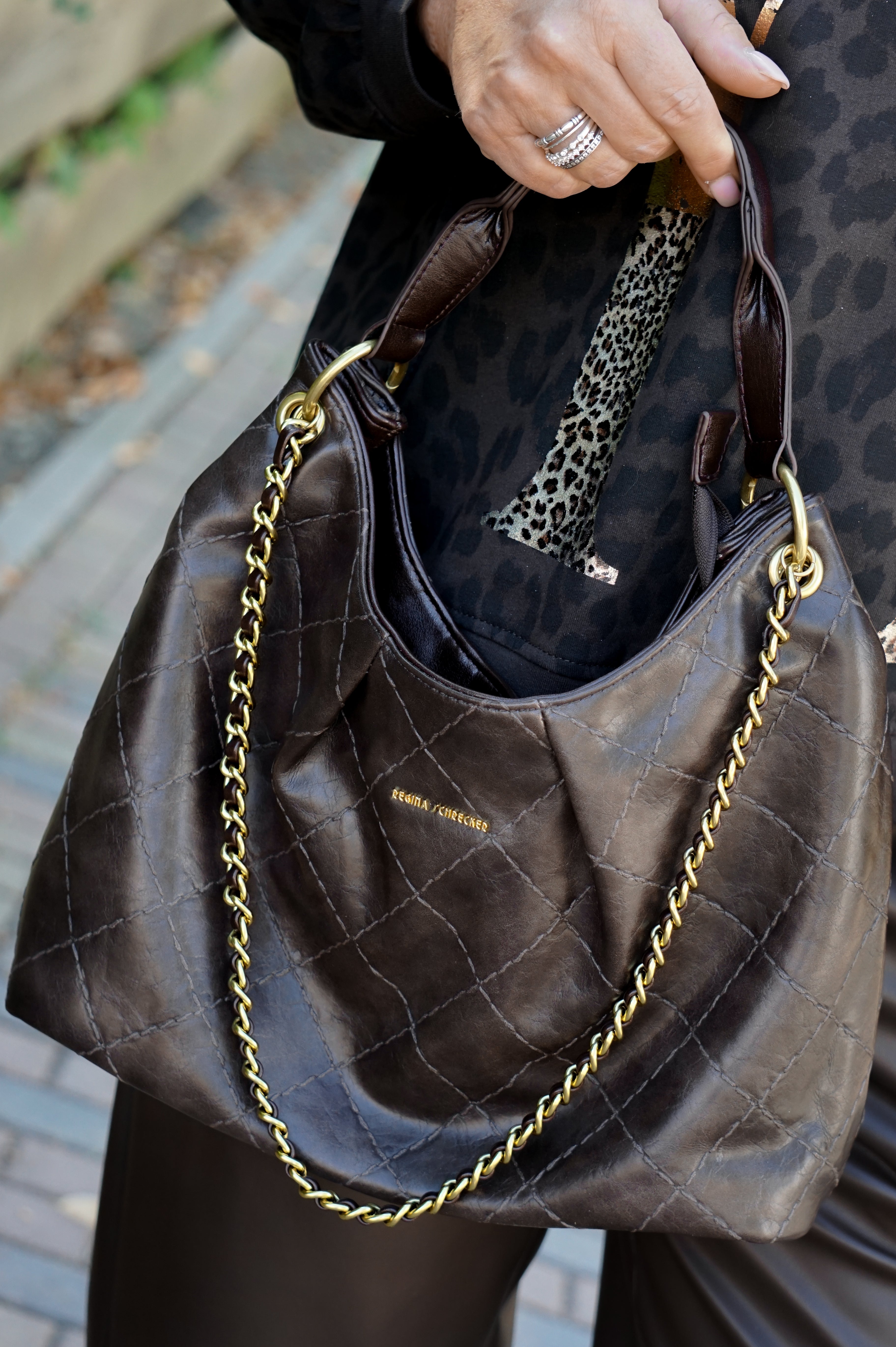 Tasche im Vintage Look, schokobraun