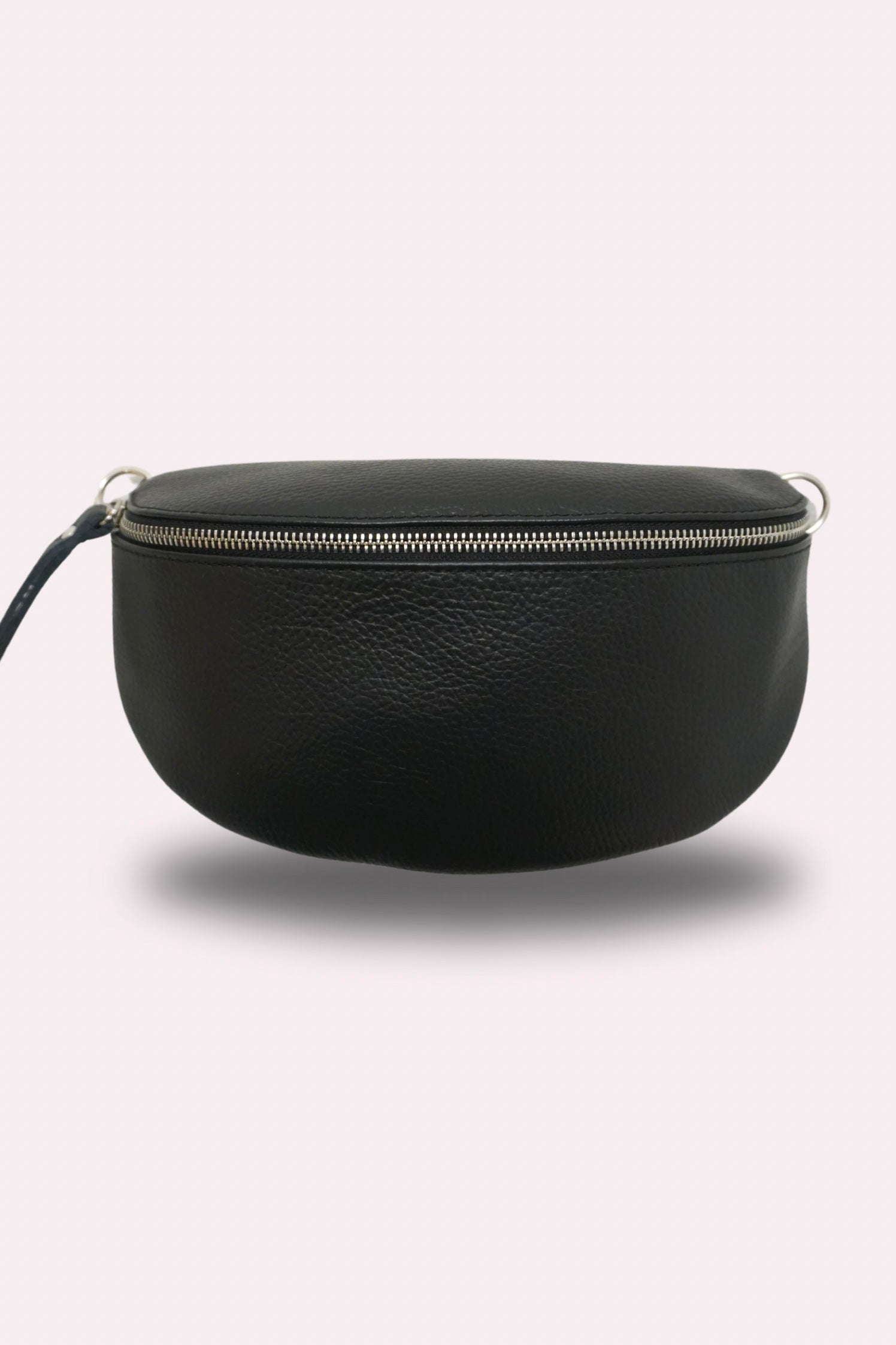 Leder Umhängetasche (schwarz/silber)