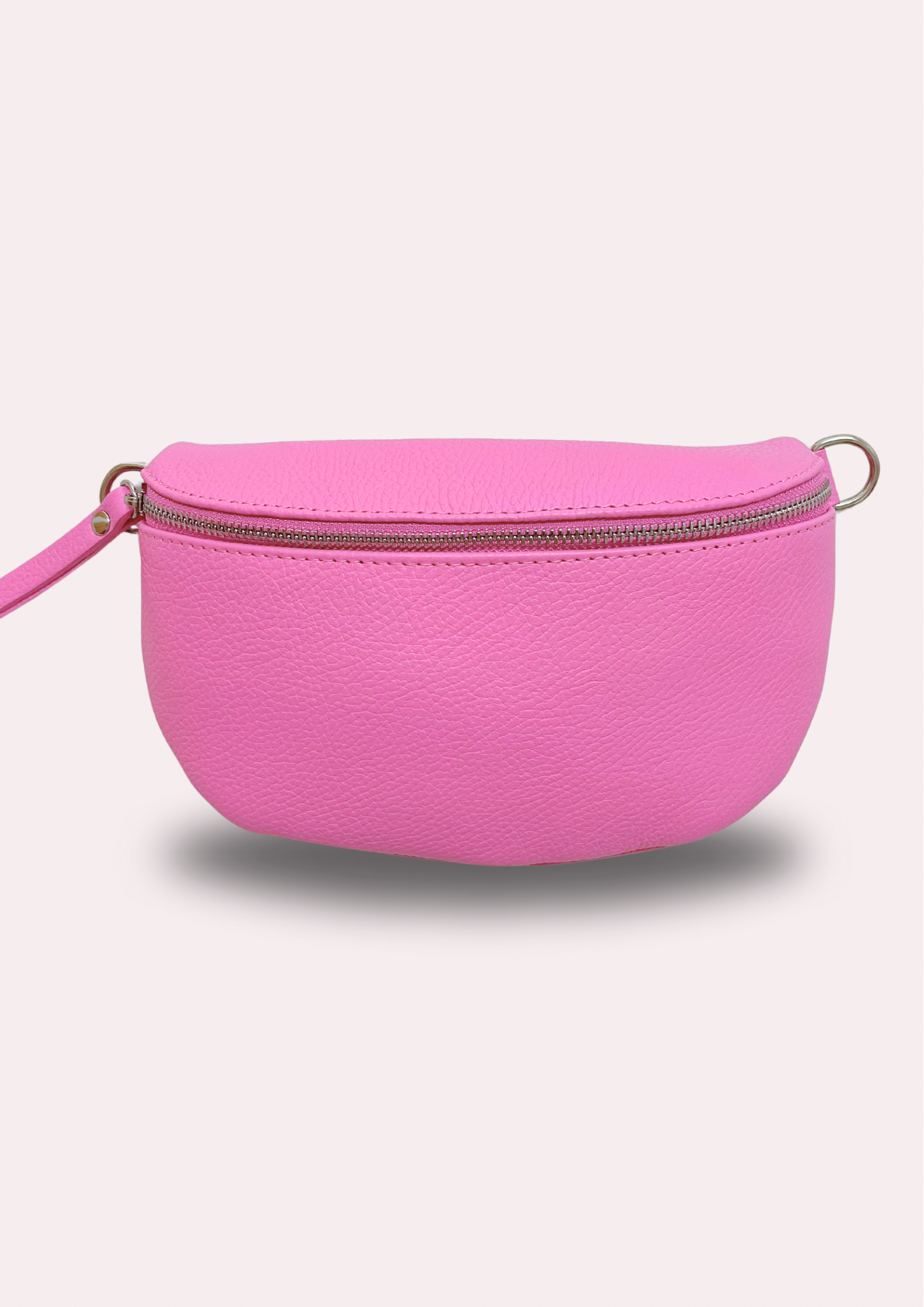 Leder Umhängetasche (pink/silber)