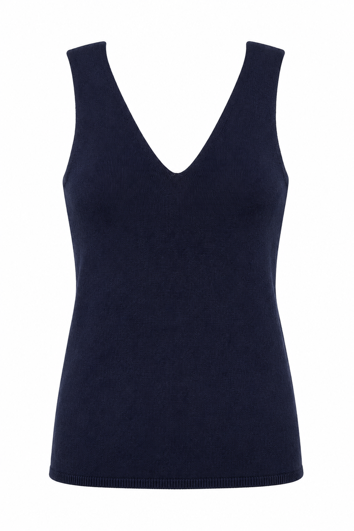 Basic Feinstricktop, dunkelblau