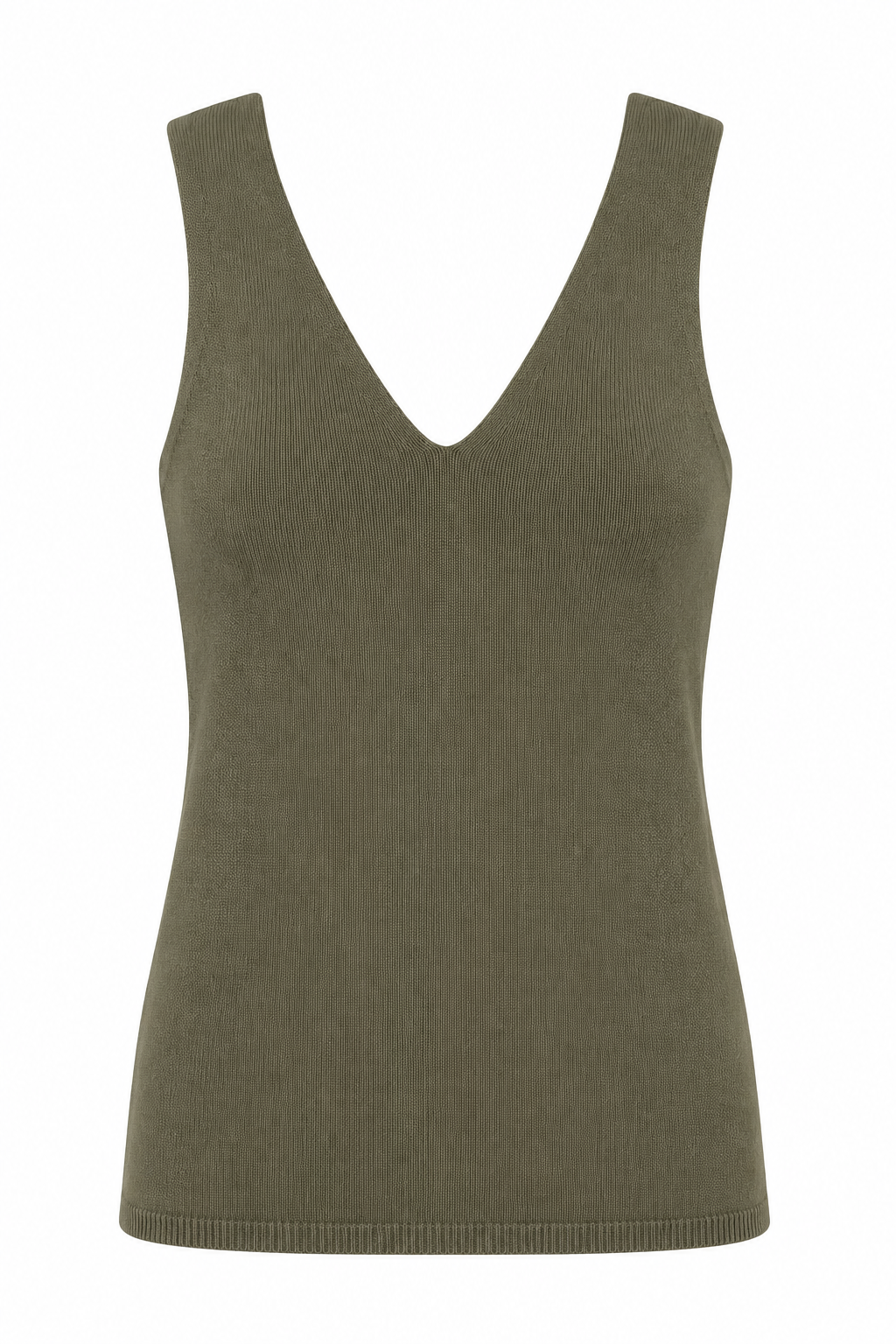 Basic Feinstricktop, khaki