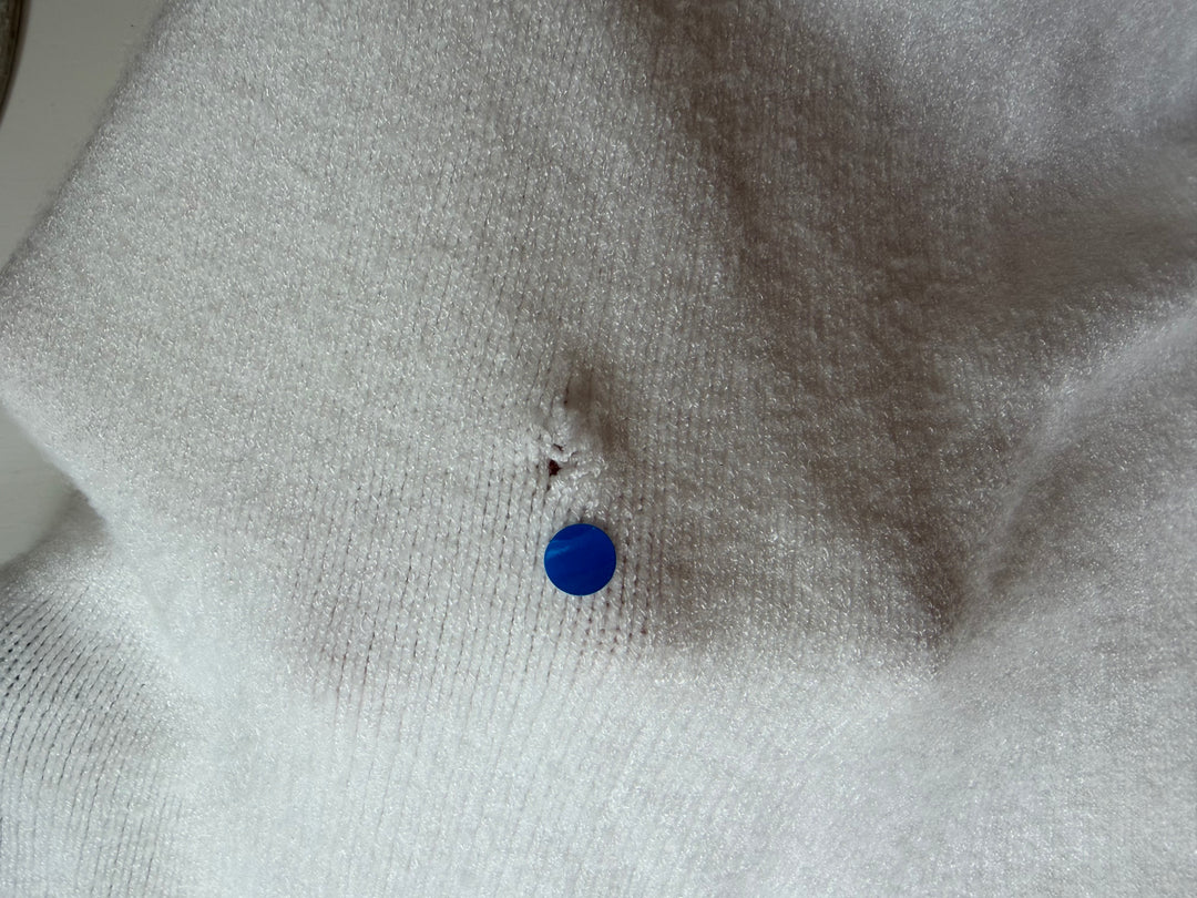 Zweite Wahl - Basic kurzarm Feinstrickpulli, Off white - Kein Umtausch