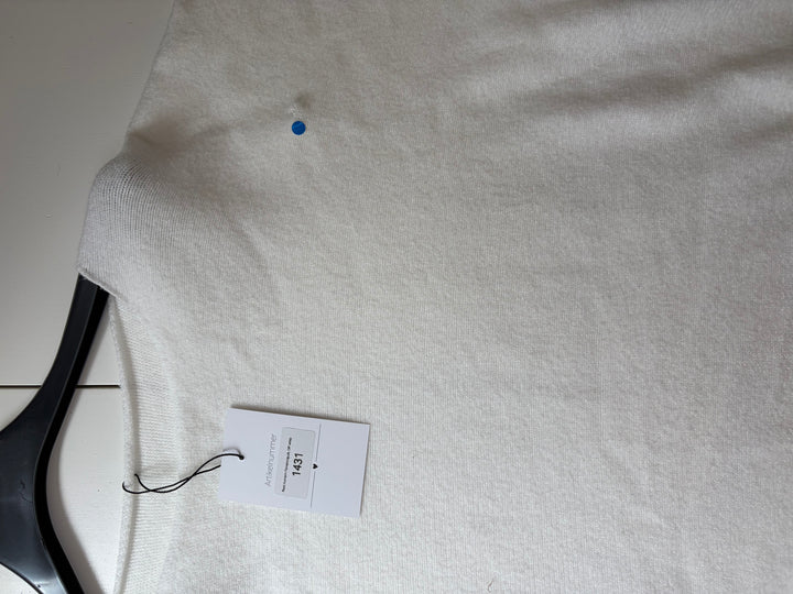 Zweite Wahl - Basic kurzarm Feinstrickpulli, Off white - Kein Umtausch