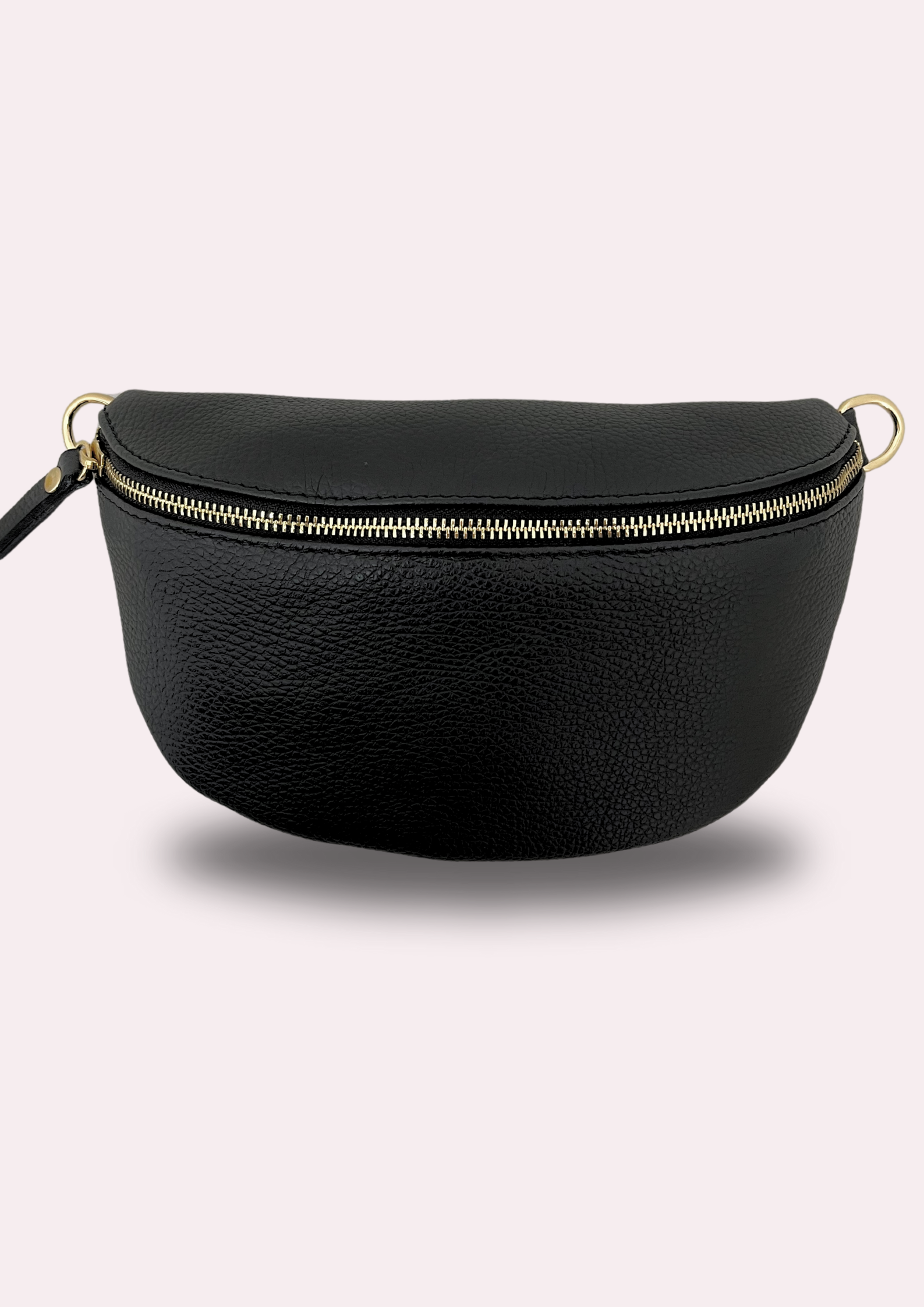 Leder Umhängetasche (schwarz/gold)