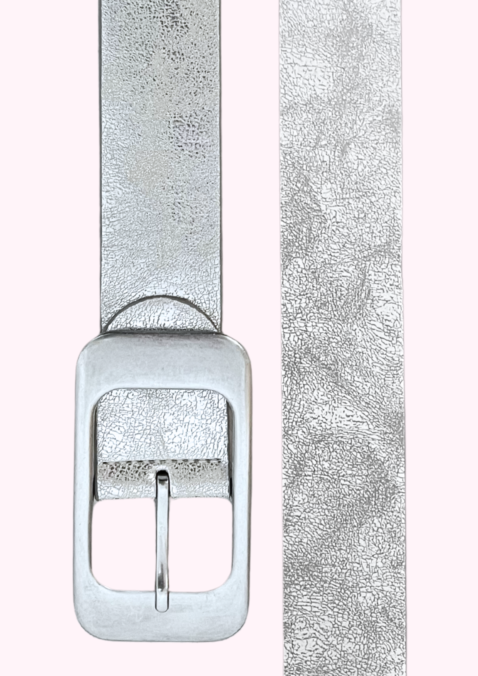 Ledergürtel "metallic", weiß