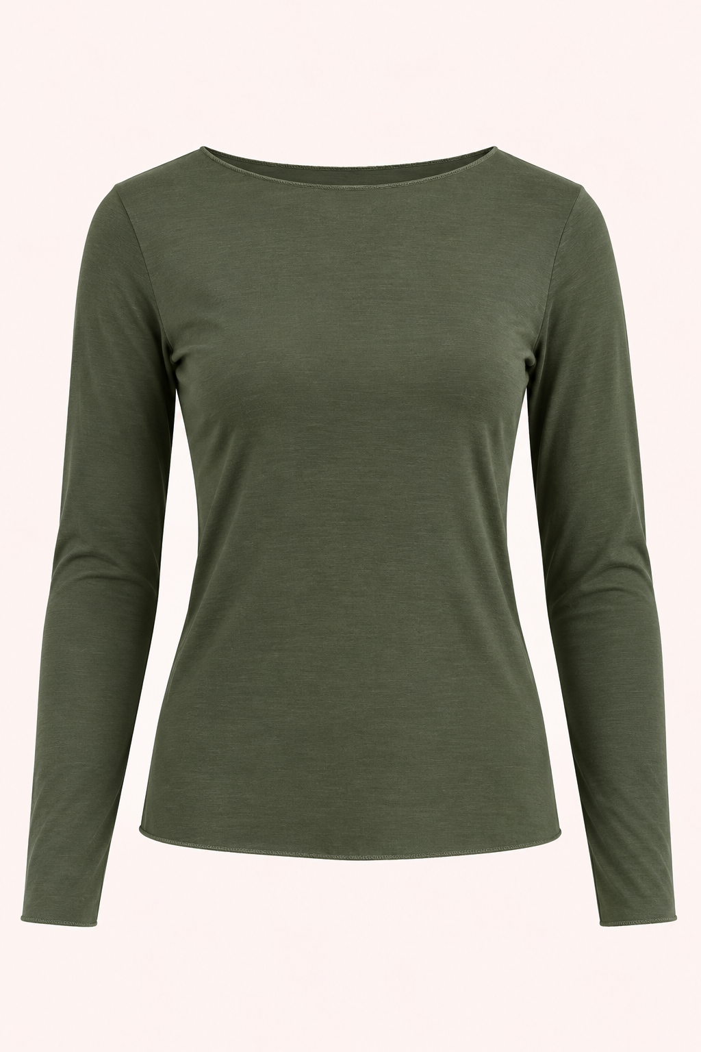 Leichtes Feinstrickshirt mit Kaschmir, khaki (zwei Größen)